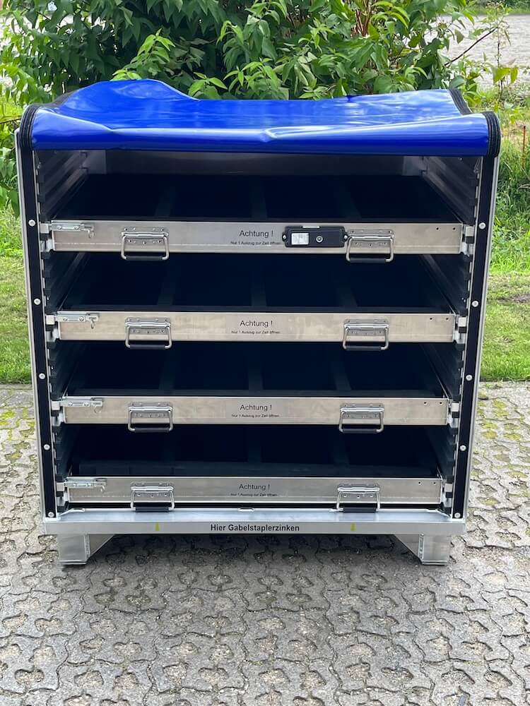 Aluminiumcontainer mit Schubfächern