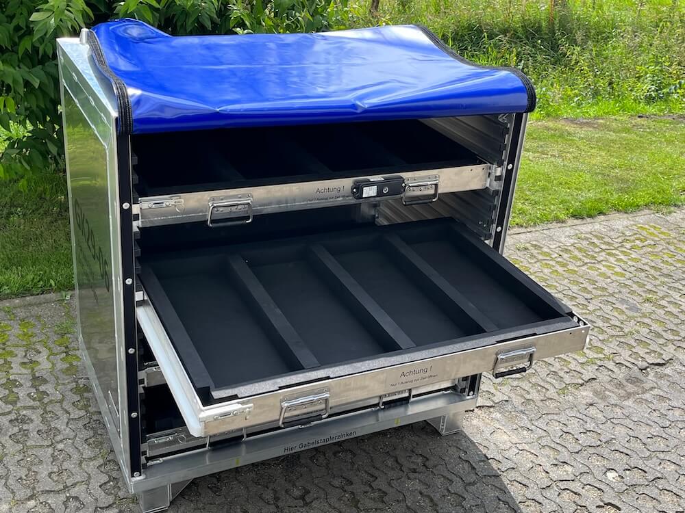 Aluminiumcontainer mit Schubfächern