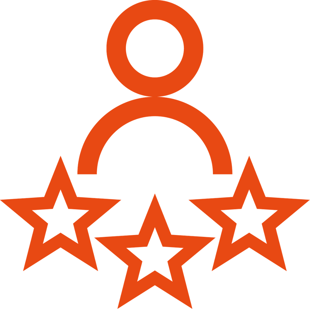 Symbol stars – stands for over 500 satisfied customers