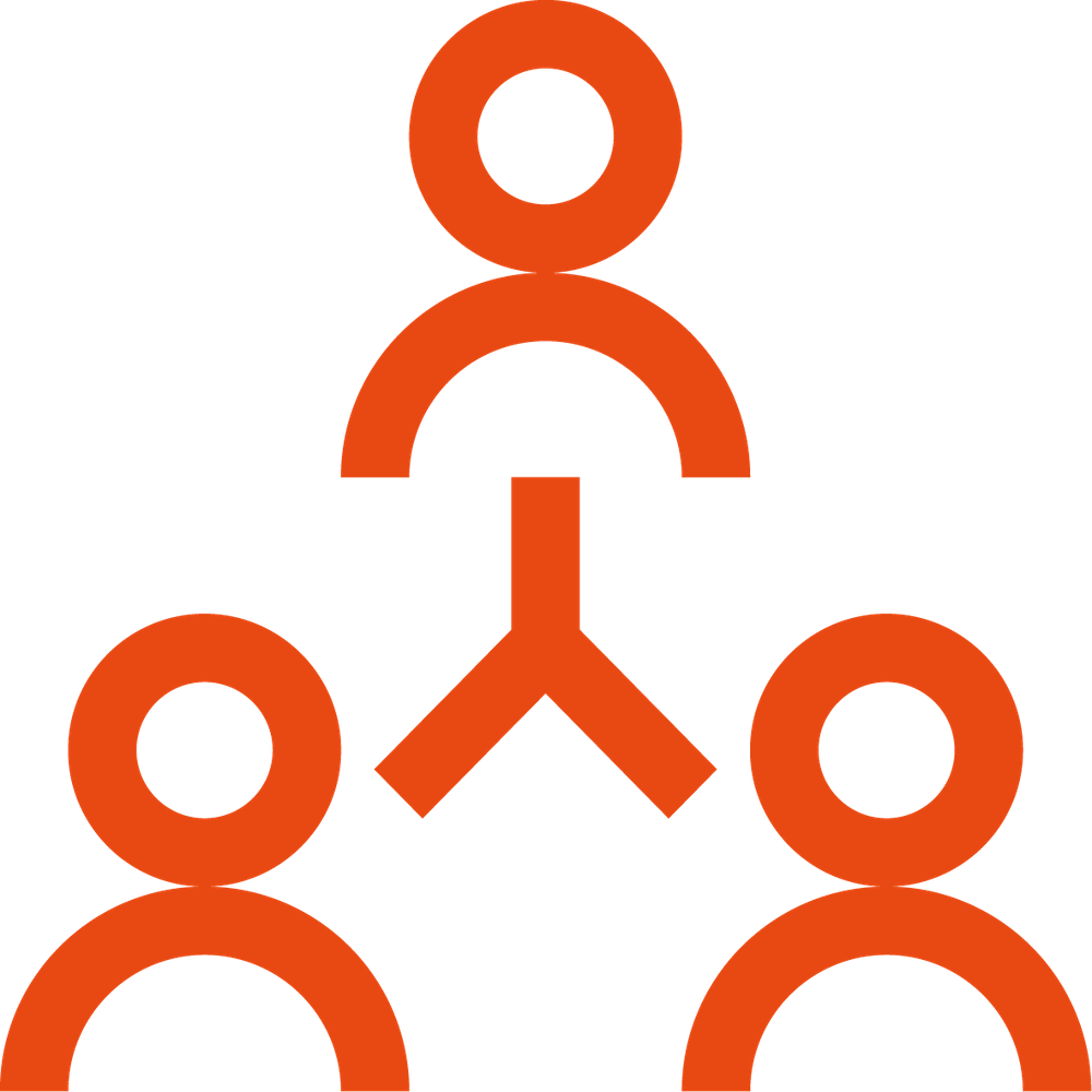 Symbol three people – stands for around 50 employees
